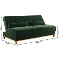 Sofá - Cama 3 Lugares Reclinável Veludo Vian Duna