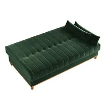 Sofá - Cama 3 Lugares Reclinável Veludo Vian Duna