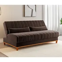 Sofá - Cama 3 Lugares Reclinável Veludo Vian Duna