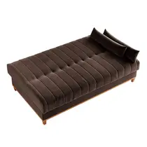 Sofá - Cama 3 Lugares Reclinável Veludo Vian Duna