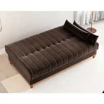 Sofá - Cama 3 Lugares Reclinável Veludo Vian Duna