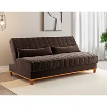 Sofá - Cama 3 Lugares Reclinável Veludo Vian Duna