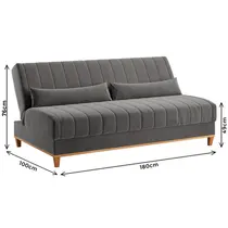 Sofá - Cama 3 Lugares Reclinável Veludo Vian Duna