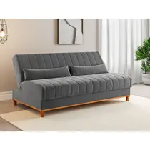 Sofá - Cama 3 Lugares Reclinável Veludo Vian Duna