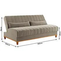 Sofá - Cama 3 Lugares Reclinável Veludo Vian Duna