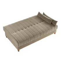 Sofá - Cama 3 Lugares Reclinável Veludo Vian Duna