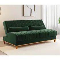 Sofá - Cama 3 Lugares Reclinável Veludo Vian Duna