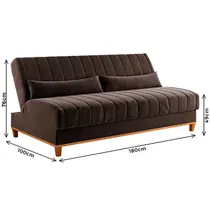Sofá - Cama 3 Lugares Reclinável Veludo Vian Duna