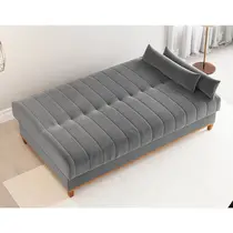 Sofá - Cama 3 Lugares Reclinável Veludo Vian Duna