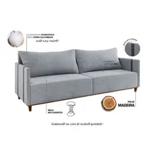 Sofá 2 Lugares 2m Linho Vian Living Montreal