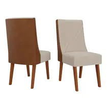 Conjunto de 2 Cadeiras Estofadas Linho/Corano Viero Topazio