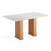 Mesa de Jantar 6 Lugares Tampo de Vidro Viero Munique 160x90cm