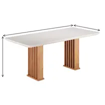 Mesa de Jantar 8 Lugares Tampo de Vidro Viero Munique 200x90cm