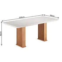 Mesa de Jantar 8 Lugares Tampo de Vidro Viero Munique 200x90cm