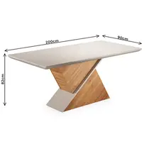Mesa de Jantar 8 Lugares com Tampo de Vidro Viero Glamour 200x90cm
