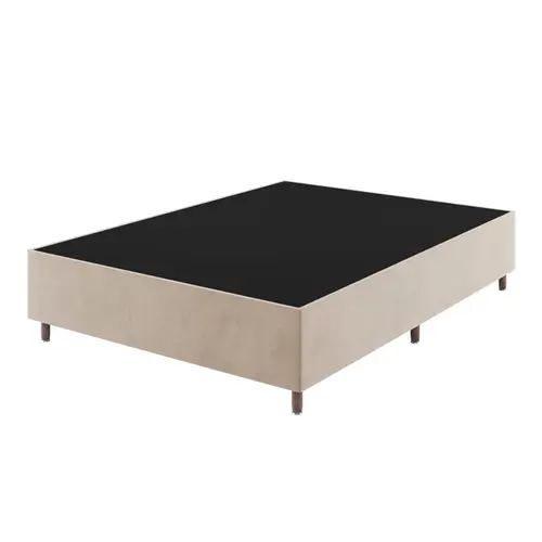 Base para Cama Box Casal Vian Prime Veludo 138x188x25cm - Creme