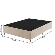 Base para Cama Box Casal Vian Prime Veludo 138x188x25cm - Creme