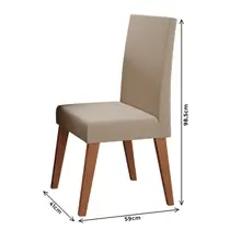 Conjunto Canto Alemão Baú com Mesa de Jantar e 2 Cadeiras Montreal Viero Mel Bronze/Off White