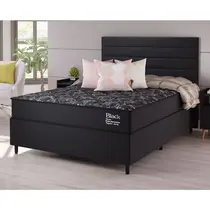 Cama Box Casal Vian Black Classic 138x188x64cm Molas Ensacadas - Preto