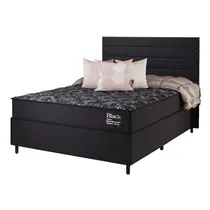 Cama Box Casal Vian Black Classic 138x188x64cm Molas Ensacadas - Preto