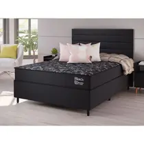 Cama Box Casal Vian Black Classic 138x188x64cm Molas Ensacadas - Preto