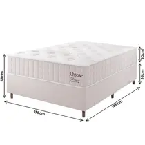 Cama Box Casal Vian Choose Prime 138x188x68cm Molas Ensacadas - Creme