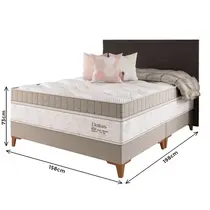 Cama Box Queen Vian Dallas Atuale 158x198x73cm Molas Ensacadas - Palha