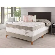 Cama Box Queen Vian Dallas Atuale 158x198x73cm Molas Ensacadas - Palha