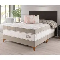 Cama Box Queen Vian Dallas Atuale 158x198x73cm Molas Ensacadas - Palha