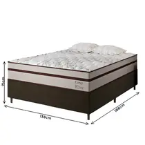 Cama Box Casal Vian Easy Classic 138x188x71cm Molas Ensacadas - Marrom