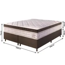 Cama Box Queen Vian Great Prime 158x198x74cm Molas Ensacadas - Cappucino