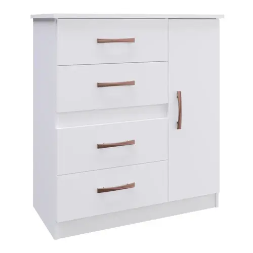 Cômoda 4 Gavetas 1 Porta Doripel Caribe Branco