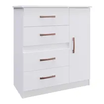 Cômoda 4 Gavetas 1 Porta Doripel Caribe Branco