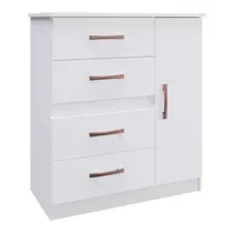 Cômoda 4 Gavetas 1 Porta Doripel Caribe Branco