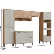 Cozinha Completa 13 Portas 3 Gavetas Delmarco Jade - Freijó/Arenas