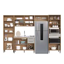 Cozinha Completa 13 Portas 3 Gavetas Delmarco Jade - Freijó/Arenas