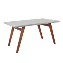 Mesa de Jantar 6 Lugares com Tampo de Vidro Madetal Onix 154x90cm