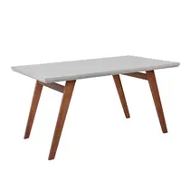 Mesa de Jantar 6 Lugares com Tampo de Vidro Madetal Onix 154x90cm