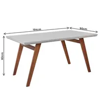 Mesa de Jantar 6 Lugares com Tampo de Vidro Madetal Onix 154x90cm