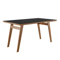 Mesa de Jantar 6 Lugares com Tampo de Vidro Madetal Onix 154x90cm