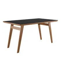 Mesa de Jantar 6 Lugares com Tampo de Vidro Madetal Onix 154x90cm