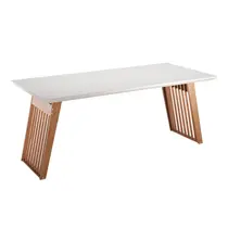 Mesa de Jantar 6 Lugares com Tampo de Vidro Madetal Moscou 154x90cm