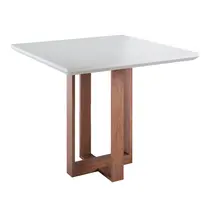 Mesa de Jantar 4 Lugares com Tampo de Vidro Madetal Milao 90x90cm
