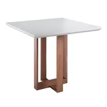 Mesa de Jantar 4 Lugares com Tampo de Vidro Madetal Milao 90x90cm