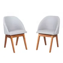 Conjunto de 2 Cadeiras Estofadas Linho Madetal Isis