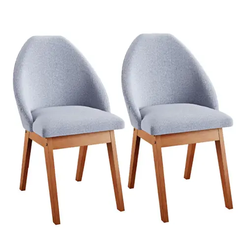 Conjunto de 2 Cadeiras Estofadas Linho Madetal Grecia