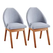 Conjunto de 2 Cadeiras Estofadas Linho Madetal Grecia