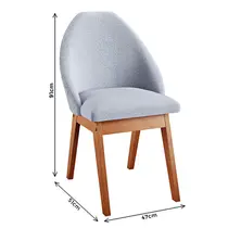 Conjunto de 2 Cadeiras Estofadas Linho Madetal Grecia