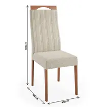 Conjunto Mesa de Jantar Moscou com Vidro e 6 Cadeiras Grecia Madetal – Cappuccino/Bege