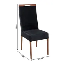 Conjunto Mesa de Jantar Onix com Vidro e 6 Cadeiras Grecia Madetal – Preto/Preto
